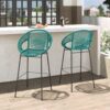 Ferrara - Outdoor Patio Teal Barstool (Set of 2) - Teal - Image 16