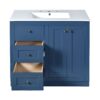 Bathroom Vanity With Ceramic Sink, Bathroom Storage Cabinet With 2 Drawers & Shelf, Freestanding Bathroom Cabinet - Blue - Image 15
