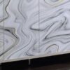 Panos - Console Cabinet - White Marcle / Chrome - Image 4