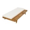 Acacia Wood Lounge Chaise Set With Headrest And Water Resistant Cushions - Beige - Image 11