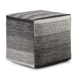 Naya - Cube Pouf - Patterned Gray Melange