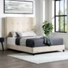 Queen Size Tufted Upholstered Platform Bed - Beige - Image 9