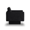 360° Modern Swivel Accent Chair Round Armchair, Thick Padded Single Lounge Sofa Upholstered Comfy - Black - Image 3