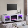 Summit - TV Stand Console With Fireplace - White Walnut Finish - Image 10