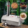 Semi-Automatic Silver 12 Outdoor Pizza Oven Portable Wood Fired Pizza Oven Outdoor Cooking Pizza Maker Portable Pizza Oven For Authentic Stone Baked Pizzas - Silver - Image 15