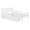Full Size Platform Bed With Guardrails On Both Sides And 2 Storage Drawers - White - Image 4