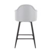Ahoy - Contemporary Fixed Height Counter Stool Square Black Footrest (Set of 2) - Black / Light Gray - Image 5