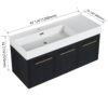 Contemporary 48" Wall Mounted Bathroom Vanity With Resin Sink And Soft Closing Doors And Line - Black Chestnut - Image 3