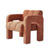 31.10" Wide Boucle Upholstered Accent Chair - Orange - Image 4