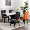 Nikki - Modern, High-End Tufted Solid Wood Contemporary And Velvet Upholstered Dining Chair With Wood Legs Nailhead Trim (Set of 2) - Black / Orange - Image 16
