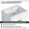 Modern Freestanding Bathroom Vanity With Resin Sink & Soft Close Cabinet Doors, Durable - White - Image 8