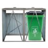 Garbage Bin Shed Stores 2 Trash Cans Metal Outdoor Bin Shed For Garbage Storage, Stainless Galvanized Steel, Bin Shed For Garden Yard Lawn - Gray - Image 9