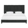 King Size Squares Upholstered Platform Bed - Gray - Image 3