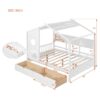 Full Size House Bed With 2 Drawers, Kids Bed With Storage Shelf - White - Image 9