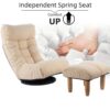 Japanese Style Single Reclining Sofa Chair With Adjustable Features Cotton For Balcony And Leisure - White - Image 7