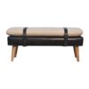 Bouclé Buffalo - Hide Leather Bench - Black - Image 5