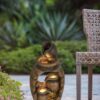 Traditional Rustic Decorative 3 Tier Water Fountain With Pot Design, With Light And Pump, For Indoor And Outdoor - Brown - Image 6