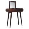 Mini Dressing Table With Foldable Mirror - Walnut - Image 4