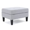 Contemporary Storage Ottoman With Tufted Waffle Stitching - Light Gray - Image 9