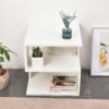 2 Layer Simple Household Bookshelf - Cream White - Image 3