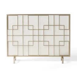 Dorothy - Modern Single Panel Iron Fire Screen - Gold