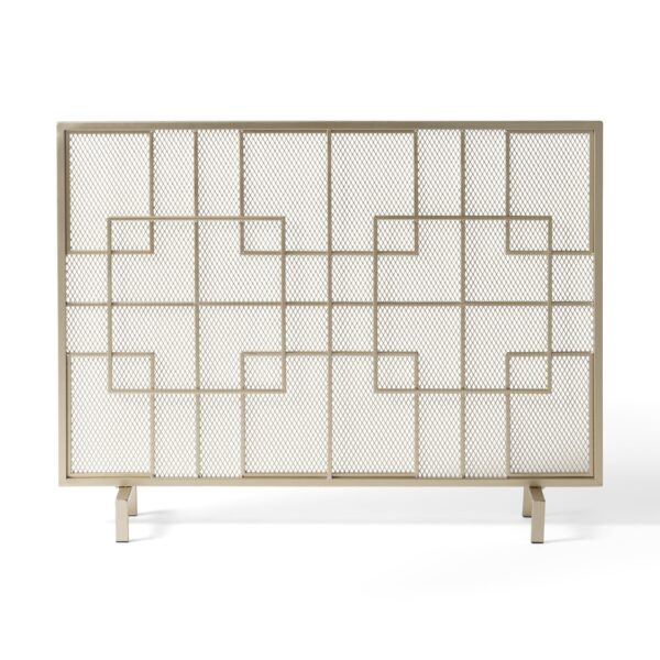 Dorothy - Modern Single Panel Iron Fire Screen - Gold