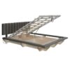 Queen Size Upholstered Hydrualic Platform Floating Bed With LED Light And USB Port - Gray - Image 6