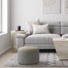Serena - Round Braided Pouf - Dove Gray - Image 6
