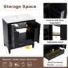 Vintage Style 30" Bathroom Vanity With Sink, Multi Functional Storage, Soft Closing Door - Black - Image 6