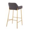 Daniella - Contemporary / Glam Fixed Height Bar Stool (Set of 2) - Gold / Charcoal - Image 4