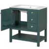 Transitional Style Bathroom Vanity Cabinet Combo With Ceramic Sink - Green - Image 15