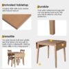 3 Piece Kitchen Dining Set With Drop Leaf Dining Table And 2 Dining Upholstered Chairs, Dining Room Set For Small Places - Natural - Image 3