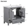 Bathroom Vanity With Single Sink, Combo Cabinet Undermount Sink, Bathroom Storage Cabinet With Two Doors And A Drawer, Soft Closing, Multifunctional Storage, Solid Wood Frame - Gray - Image 9