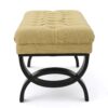 Hilton - Ottoman Bench With Button - Tufted Diamond Stitching - Yellow - Image 8