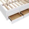 Full Solid Pine Captain Bookcase Bed With Trundle Bed And 3 Spacious Under Bed Drawers In Casual - White / Walnut - Image 7