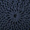 Bordeaux - Knitted Cotton Round Pouf Ottoman And Floor Cushion - Navy Blue - Image 4