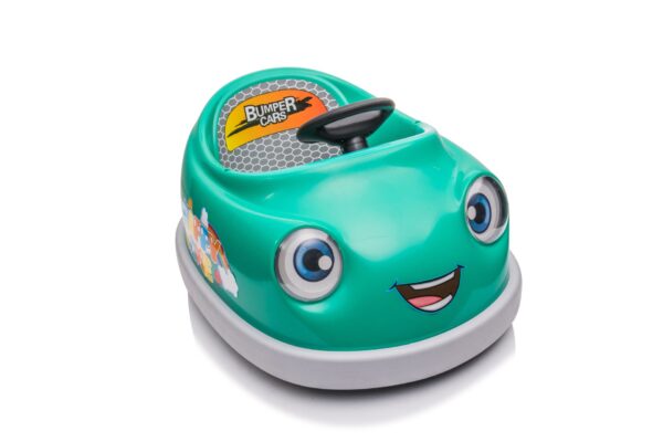 Bumper Car For Kids, 12V Dual Drive 1-6 Years Old Children's Electric Car With Pushrod Dinner Plate USB Bt Music Rocking Horse Mode Anti-Collision Bumper Ride On Car - Green