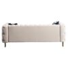 Chesterfield - Modern Tufted Velvet Living Room Sofa, 84.25''W Couch - Cream - Image 9