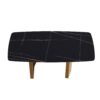 70.87" Modern Artificial Stone Black Curved Metal Leg Dining Table - Black / Gold - Image 5