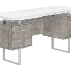 Computer Desk For Home Office, Laptop, Left, Right Set - Up, Storage Drawers, Modern - White