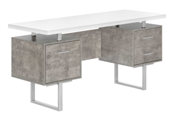 Computer Desk For Home Office, Laptop, Left, Right Set - Up, Storage Drawers, Modern - White