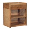 Larissa - T Bar Open Bedside Table - Oak - Image 2
