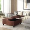Ellis - Coffee Table Storage Ottoman - Distressed Saddle Brown - Image 10
