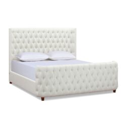 Brooklyn - King Tufted Panel Bed Headboard And Footboard Set - Antique White