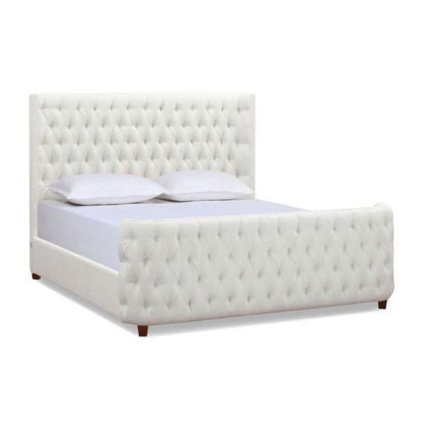 Brooklyn - King Tufted Panel Bed Headboard And Footboard Set - Antique White