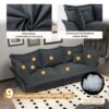 Modern Comfy Upholstered Sofa Cloud Couch, Deep Seat Couches With Multiple Large Soft Pillows, Convertible Deep Seat Chaise Langue For Living Room - Gray - Image 17