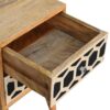 Inlay - Bone 2 Drawer Bedside Table - Light Brown - Image 6