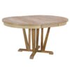Topmax - 5 Piece Rustic Extendable Dining Table Set Round Trestle Table And 4 Cross Back Dining Chairs For Kitchen, Dining Room - Natural - Image 20