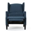 Westeros - Wing Back Fabric Upholstered Recliner - Navy Blue - Image 9