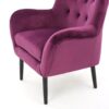 Alyssa - Velvet Arm Chair With Wingback Design - Fuchsia - Image 13